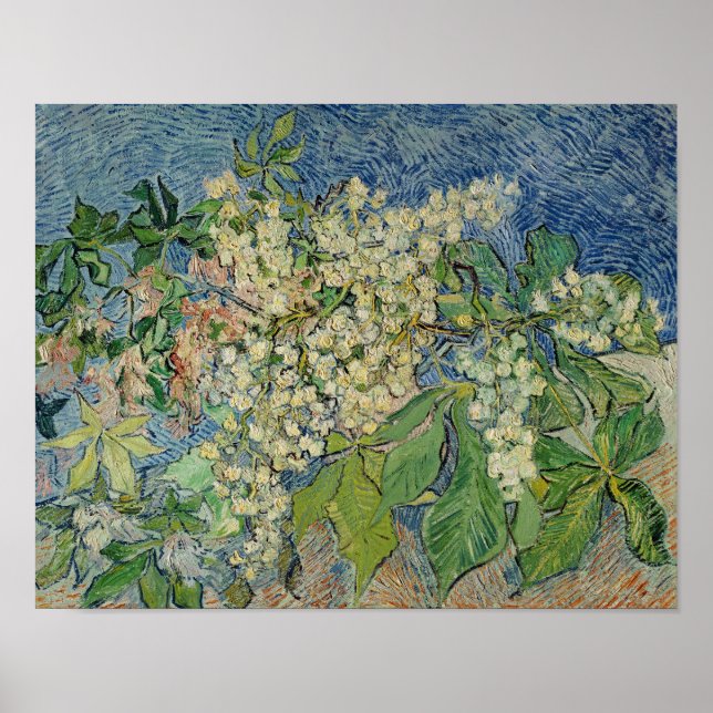 Vincent van Gogh | Grenar för blommande kastanj Poster (Framsidan)