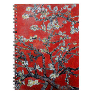 Vincent van Gogh Grenar med Almond Blommar Red Anteckningsbok