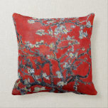 Vincent Van Gogh grenar med mandelblommar Kudde<br><div class="desc">Vincent Van Gogh grenar med mandelen blomstrar i den röda stillebendekorativ kudde - vintage för konst för natur för mästerverk för målning för post impressionismimpressionistkonst blom- asiatisk orientalisk</div>