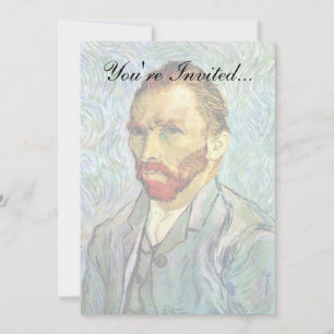 Vincent Van Gogh - Grön Självporträtt Finkonst Inbjudningar