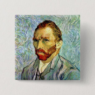 Vincent Van Gogh - Grön självporträtt Finkonst Knapp