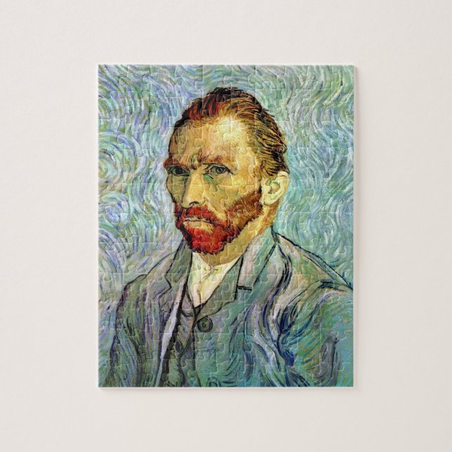 Vincent Van Gogh - Grön självporträtt Finkonst Pussel (Vertikal)