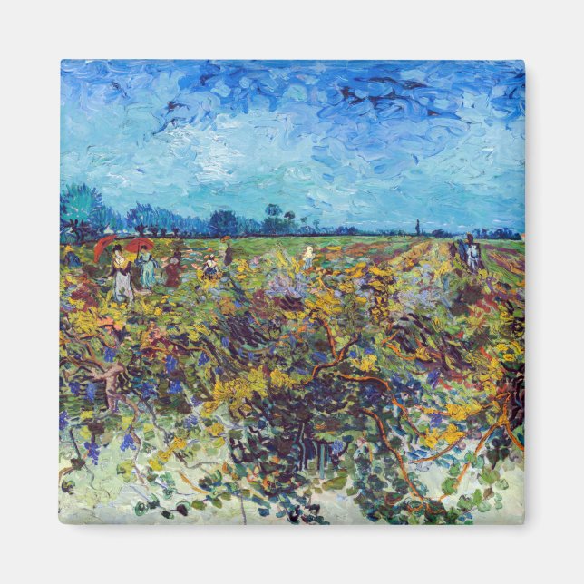 Vincent van Gogh - Grön vingård Magnet (Framsidan)