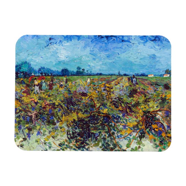 Vincent van Gogh - Grön vingård Magnet (Horisontell)