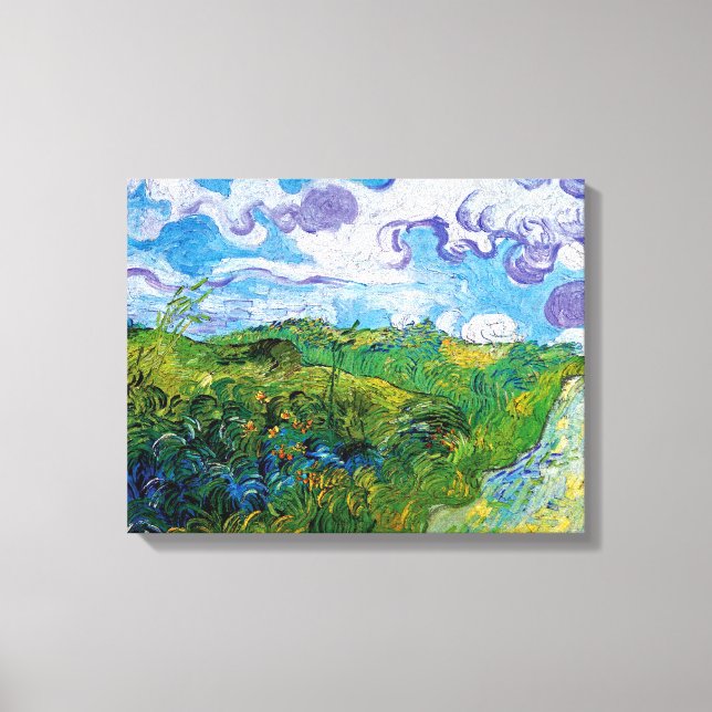 Vincent Van Gogh - Gröna vete fält i Auvers Canvastryck (Framsida)