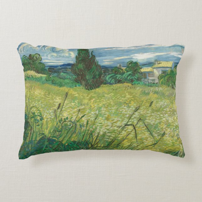Vincent van Gogh - Grönt Fält Prydnadskudde (Framsidan)