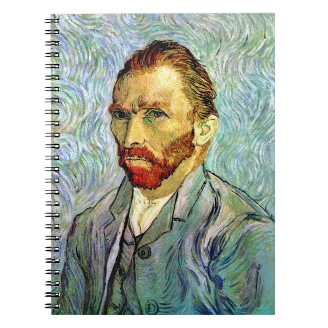 Vincent Van Gogh - Grönt Self-Porträtt Fine Art Anteckningsbok (Framsidan)