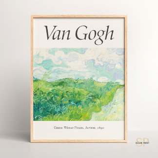 Vincent van Gogh Grönt Wheat Fält Art Print Poster