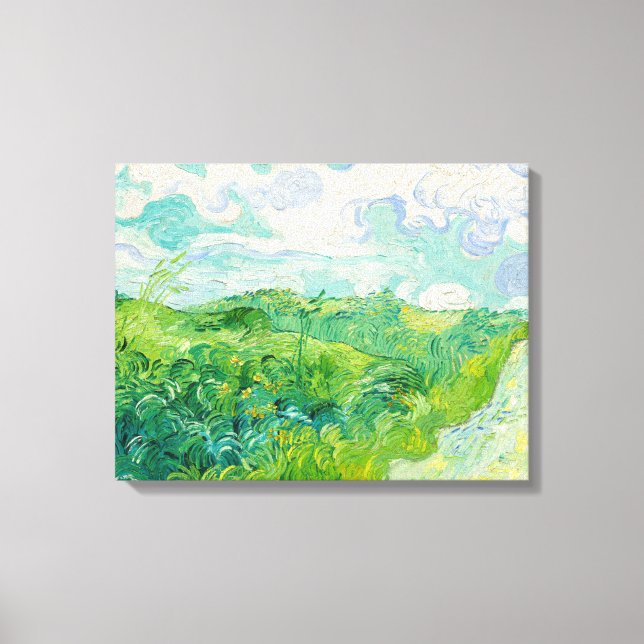 Vincent van Gogh - Grönt Wheat Fält, Auvers Canvastryck (Framsida)