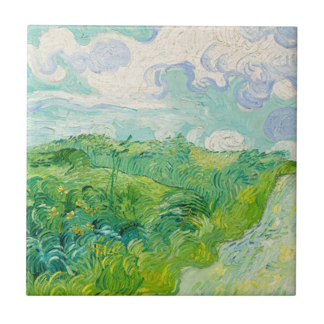 Vincent van Gogh - Grönt Wheat Fält, Auvers Kakelplatta (Framsidan)