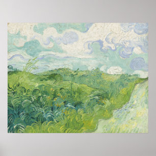 Vincent van Gogh Grönt Wheat Fält, Auvers Poster