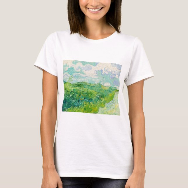 Vincent van Gogh - Grönt Wheat Fält, Auvers T Shirt (Framsida)