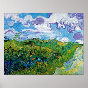 Vincent Van Gogh - Grönt Wheat Fält i Auvers Poster