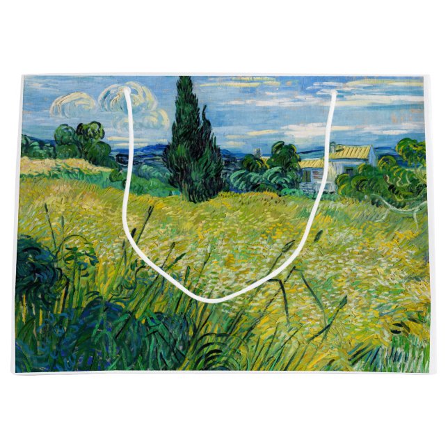 Vincent van Gogh - Grönt Wheat Fält med Cypress (Framsidan)