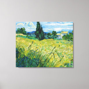 Vincent van Gogh - Grönt Wheat Fält med Cypress Canvastryck