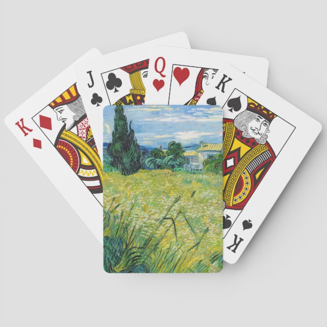 Vincent van Gogh - Grönt Wheat Fält med Cypress Casinokort (Baksidan)