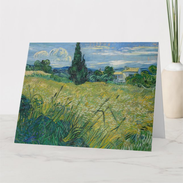 Vincent Van Gogh, Grönt Wheat Fält med Cypress Kort (Framsida)