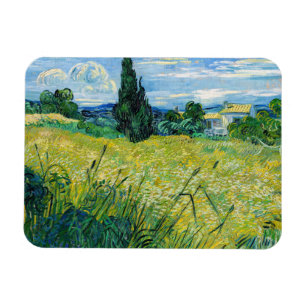 Vincent van Gogh - Grönt Wheat Fält med Cypress Magnet