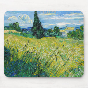 Vincent van Gogh - Grönt Wheat Fält med Cypress Musmatta
