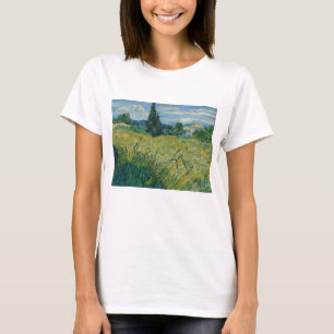 Vincent Van Gogh, Grönt Wheat Fält med Cypress T Shirt