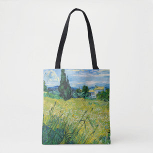 Vincent van Gogh - Grönt Wheat Fält med Cypress Tygkasse