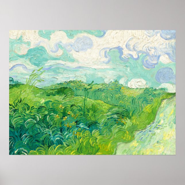 Vincent Van Gogh Grönt Wheatfield Poster (Framsidan)
