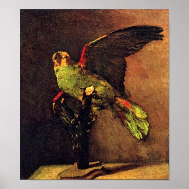 Vincent Van Gogh - Grönten Parrot Bird Älskare Art Poster (Framsidan)