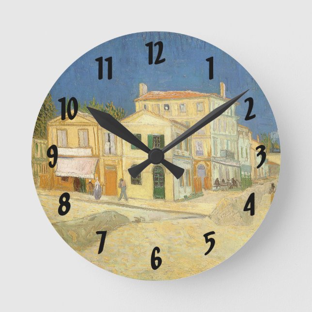 Vincent van Gogh - Gulten House (The Street) Rund Klocka (Framsida)