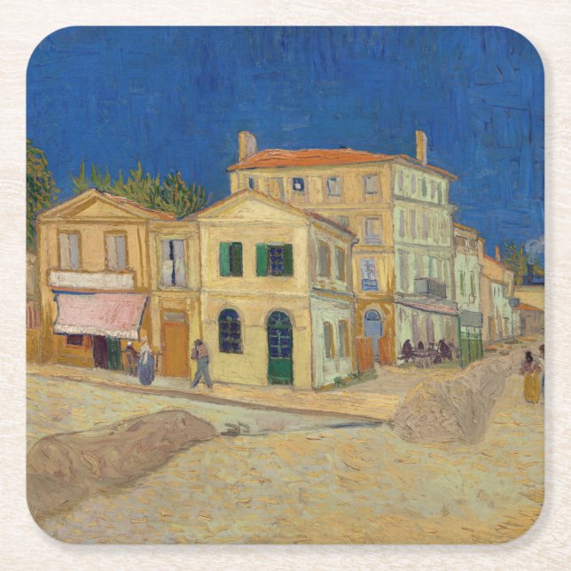 Vincent van Gogh - Gulten House / The Street Underlägg Papper Kvadrat (Framsidan)
