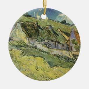 Vincent van Gogh - Halmtäckta stugor Julgransprydnad Keramik