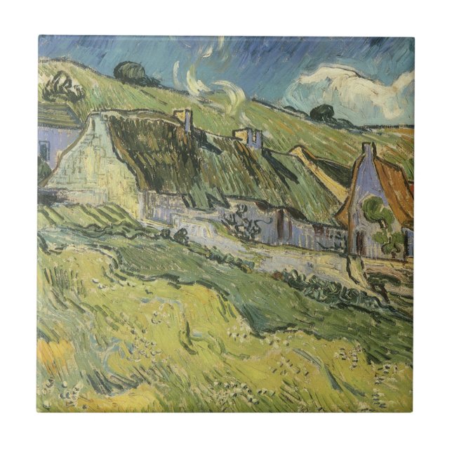 Vincent van Gogh - Halmtäckta stugor Kakelplatta (Framsidan)