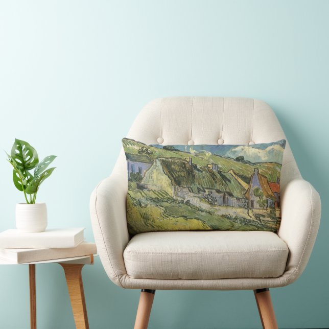 Vincent van Gogh - Halmtäckta stugor Lumbarkudde (Stol)