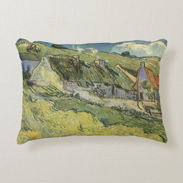 Vincent van Gogh - Halmtäckta stugor Prydnadskudde (Framsidan)