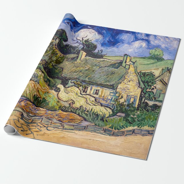 Vincent Van Gogh - Halmtäckta stugor vid Cordevill Presentpapper (Utrullad)