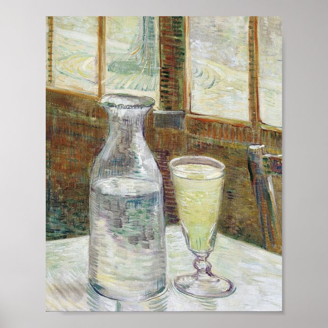 Vincent Van Gogh har fortfarande liv med Absinthe  Poster (Framsidan)