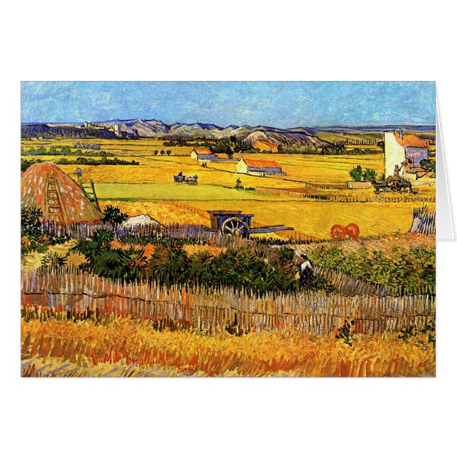 Vincent Van Gogh - Harvest at La Crau Fine Art Hälsningskort (Framsidan Horizontal)