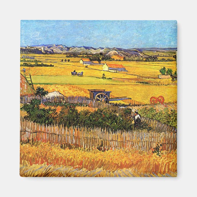 Vincent Van Gogh - Harvest at La Crau Fine Art Magnet (Framsidan)