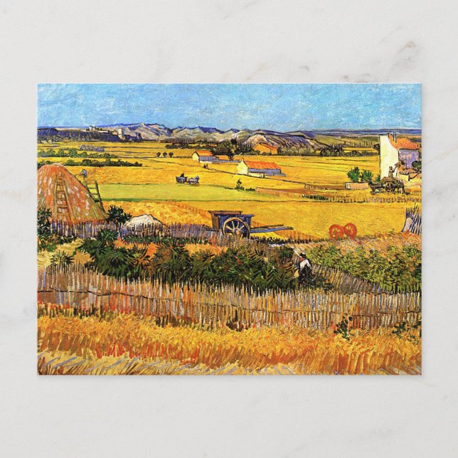 Vincent Van Gogh - Harvest at La Crau Fine Art Vykort (Framsida)