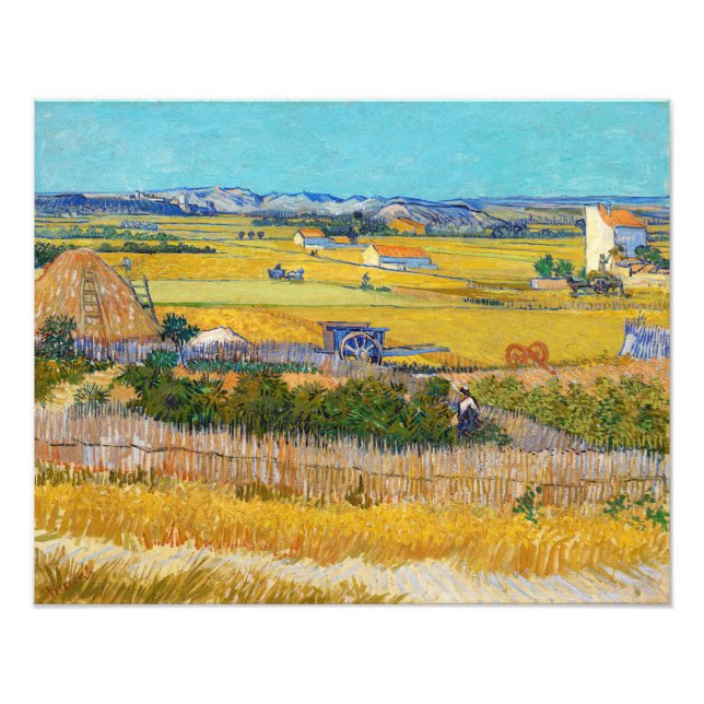 Vincent van Gogh - Harvest at La Crau Fototryck (Framsidan)