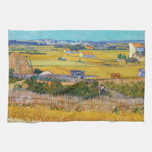 Vincent van Gogh - Harvest at La Crau Kökshandduk (Horisontell)