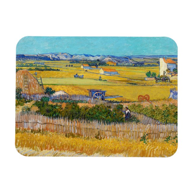 Vincent van Gogh - Harvest at La Crau Magnet (Horisontell)