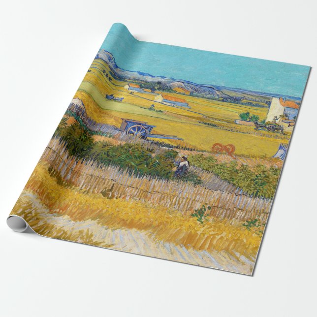 Vincent van Gogh - Harvest at La Crau Presentpapper (Utrullad)
