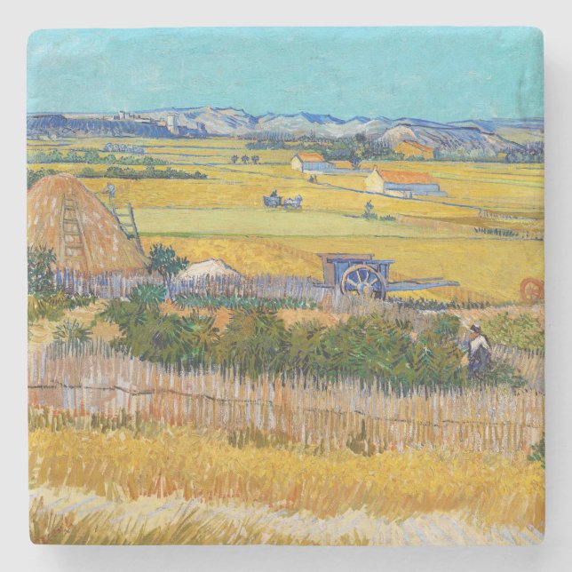 Vincent van Gogh - Harvest at La Crau Stenunderlägg (Framsidan)
