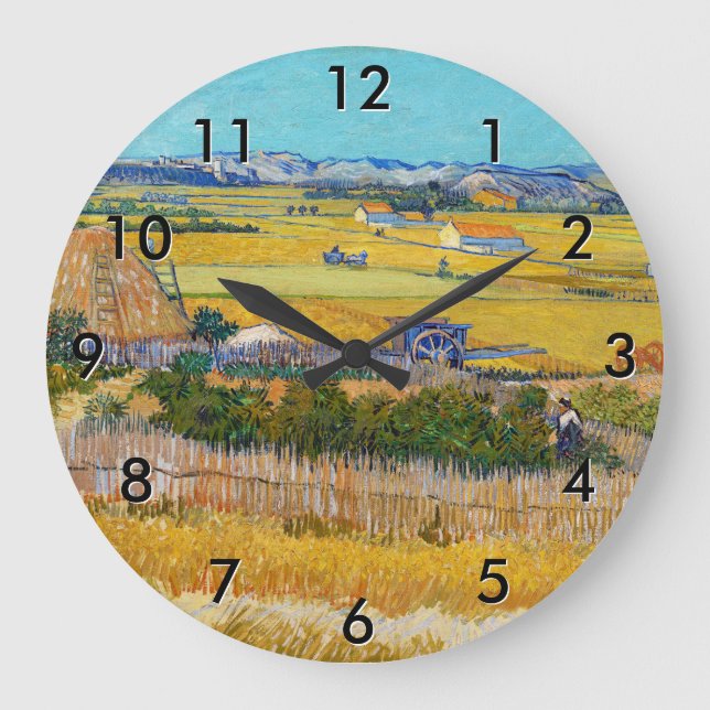 Vincent van Gogh - Harvest at La Crau Stor Klocka (Framsida)