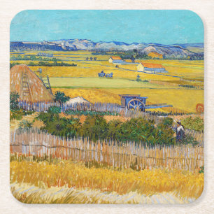 Vincent van Gogh - Harvest at La Crau Underlägg Papper Kvadrat