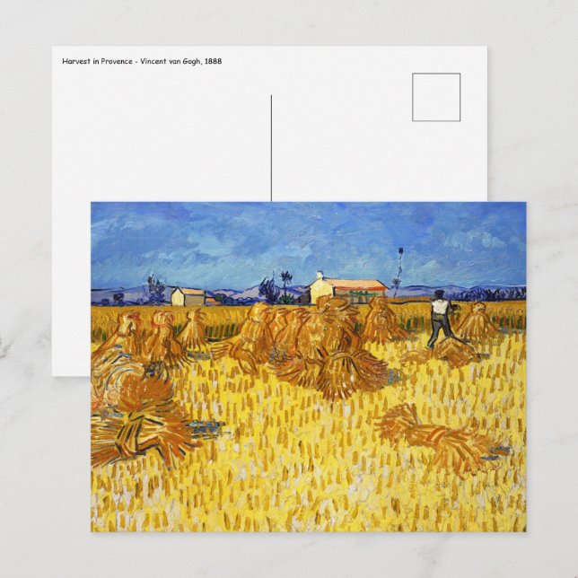 Vincent van Gogh - Harvest in Provence Vykort (Fram/baksida)