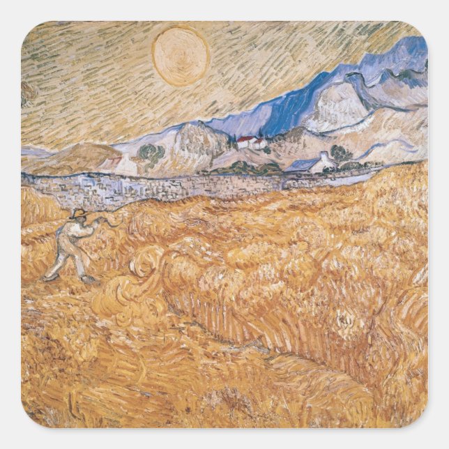 Vincent van Gogh | Harvester Fyrkantigt Klistermärke (Framsida)
