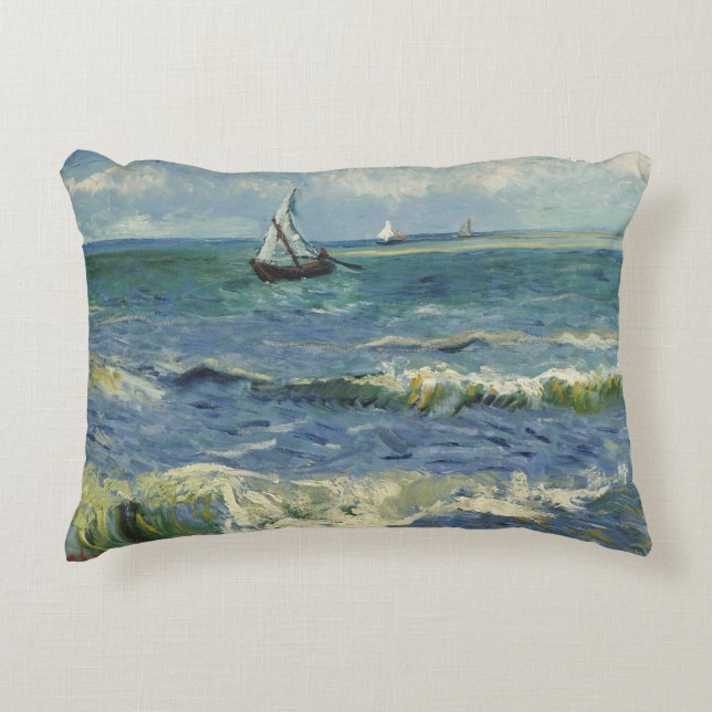 Vincent van Gogh - Havsutsikt nära Saintes Maries Prydnadskudde (Framsidan)