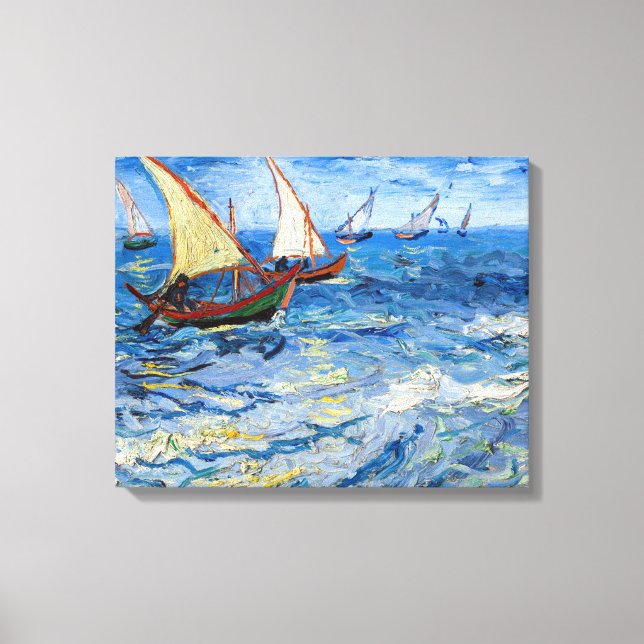 Vincent van Gogh - Havsutsikt vid Saintes-Maries Canvastryck (Framsida)