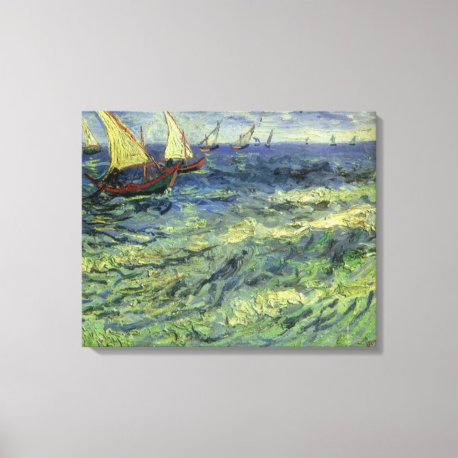Vincent van Gogh - Havsutsikt vid Saintes Maries Canvastryck (Framsida)